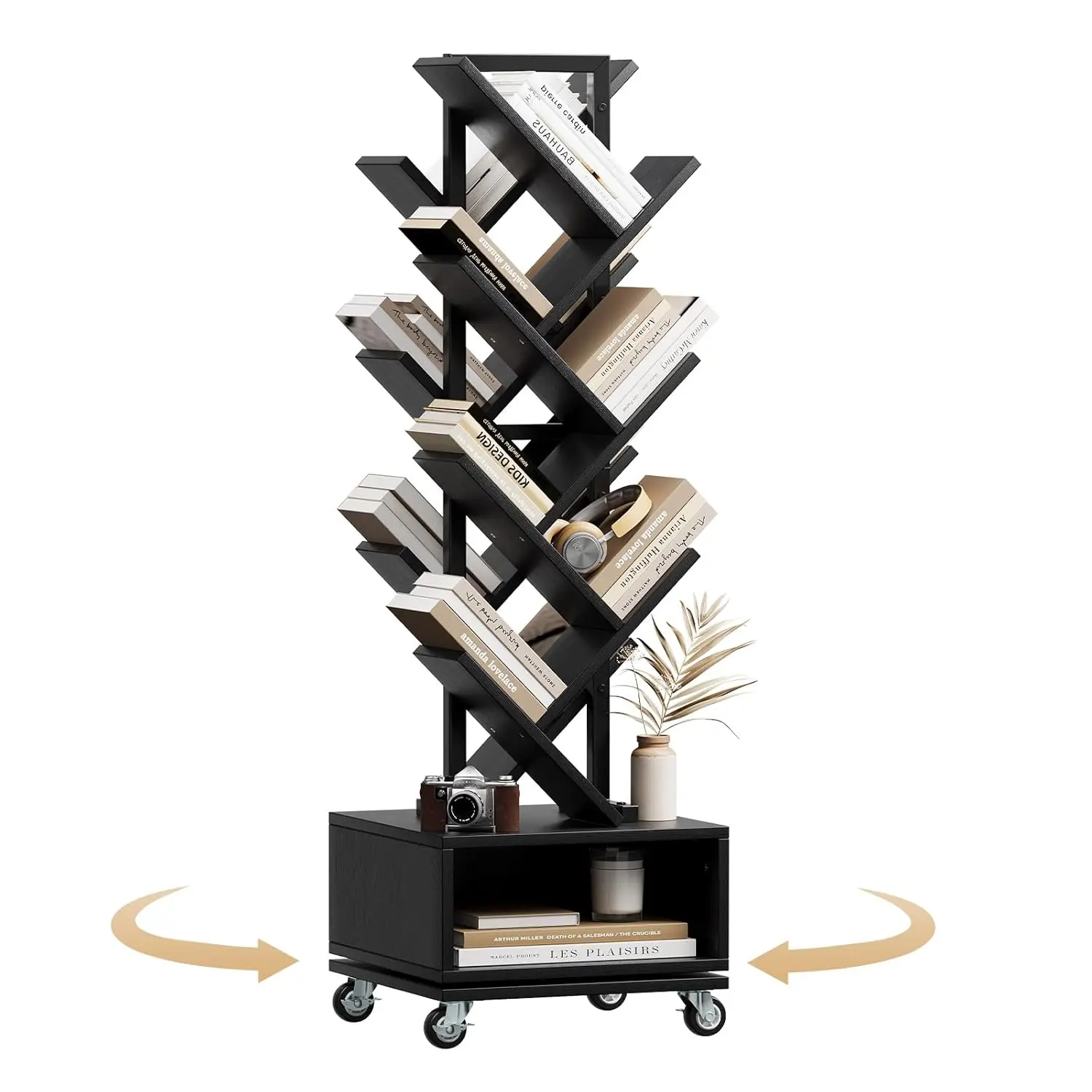 14 Tire Rotating Bookshelf 360° Tree Double Sided Storage Cabinet Vertical Spiral Corner Organizer Black, Customized
14 Tire Rotating Bookshelf 360° Tree Double Sided Storage Cabinet Vertical Spiral Corner Organizer Black, Customized