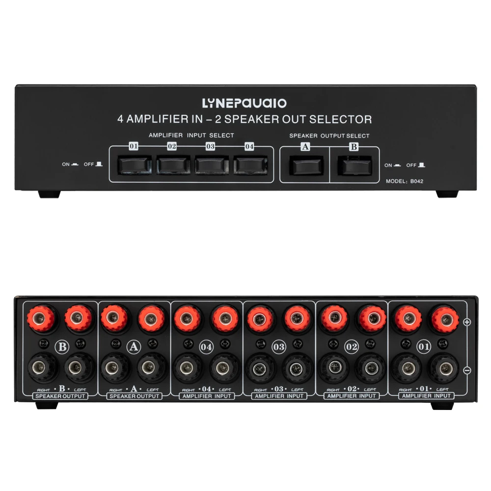 4 in 2 out passive power amplifier speaker selection switcher speaker switch splitter comparator no loss of sound quality
4 in 2 out passive power amplifier speaker selection switcher speaker switch splitter comparator no loss of sound quality