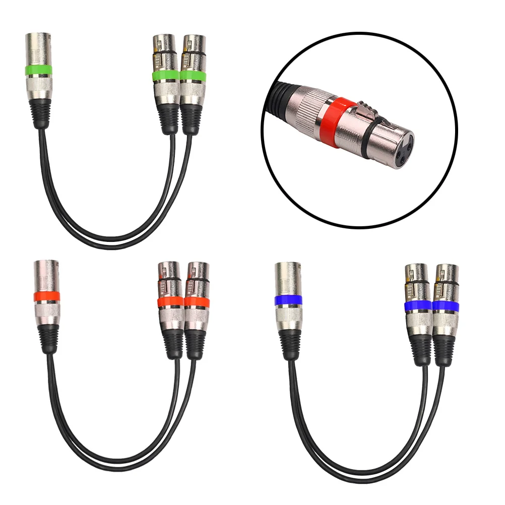 3Pcs Xlr Male to Dual Female Adapter Patch Cable 0.3m Professional Audio Connector with Metal Plugs for Microphones and Speaker
3Pcs Xlr Male to Dual Female Adapter Patch Cable 0.3m Professional Audio Connector with Metal Plugs for Microphones and Speaker