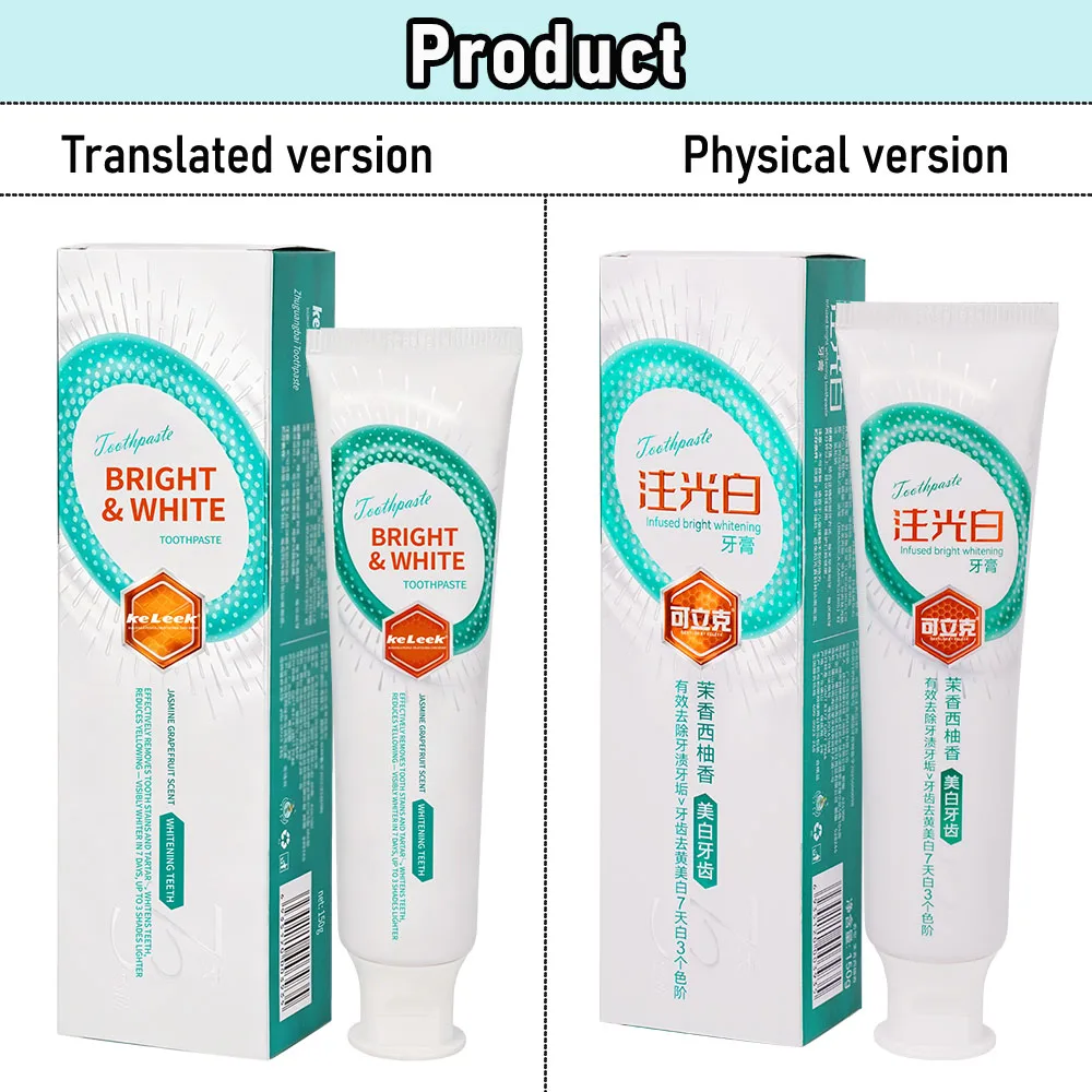 KeLeek Light Boost Whitening Toothpaste 150g Stain Removal Teeth Brightening Fresh Breath Oral Care Mint Deep Clean
KeLeek Light Boost Whitening Toothpaste 150g Stain Removal Teeth Brightening Fresh Breath Oral Care Mint Deep Clean