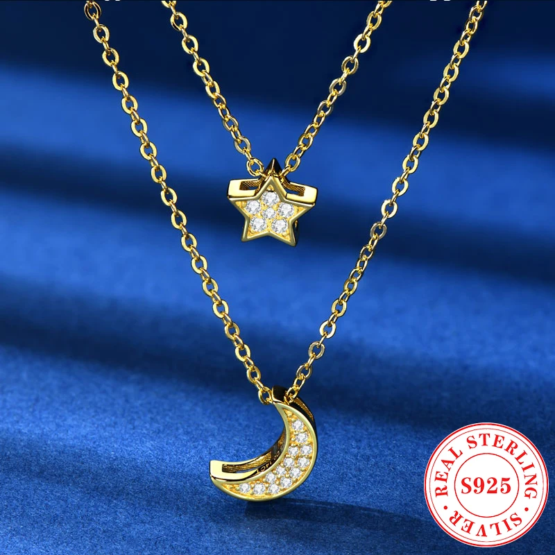 OXTAO Luxury Stars and Moon Pendant Necklace D VVS1 Moissanite Double Necklace for Women Real 925 Silver Chain Jewelry Gifts
OXTAO Luxury Stars and Moon Pendant Necklace D VVS1 Moissanite Double Necklace for Women Real 925 Silver Chain Jewelry Gifts