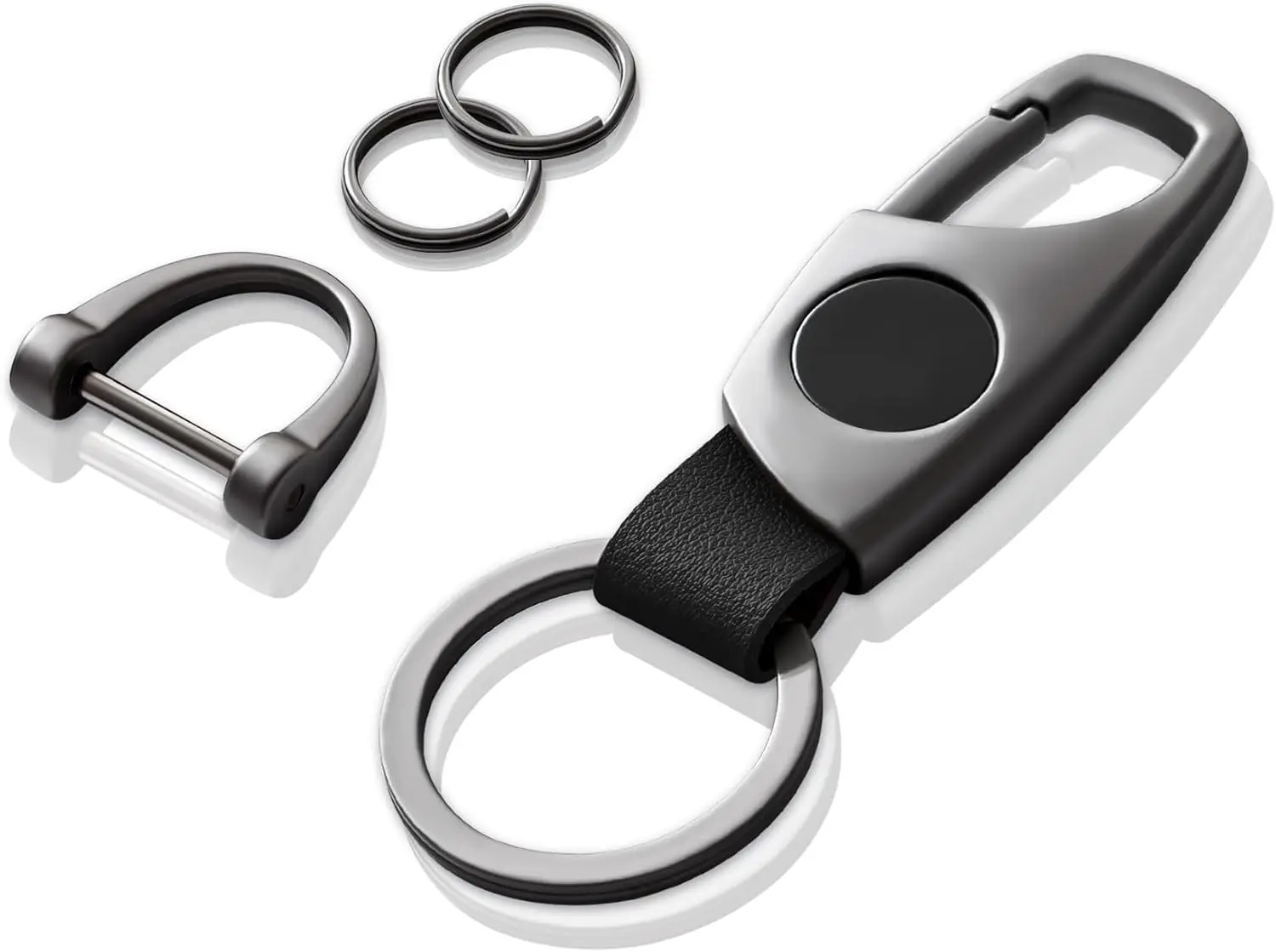 Carabiner Keychain, Key Chains for Car Key with 2 Key Rings and Anti-Lost D-Ring, Multifunctional
Carabiner Keychain, Key Chains for Car Key with 2 Key Rings and Anti-Lost D-Ring, Multifunctional
