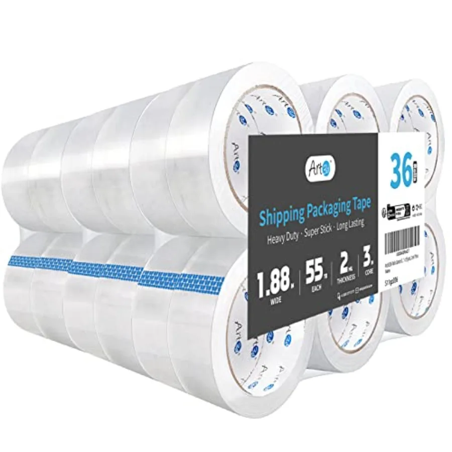 3 Rolls Packing Tape - Clear Carton Sealing Tape Heavy Duty 1.88" x 55 yds 2.2 mil Thick
3 Rolls Packing Tape - Clear Carton Sealing Tape Heavy Duty 1.88" x 55 yds 2.2 mil Thick