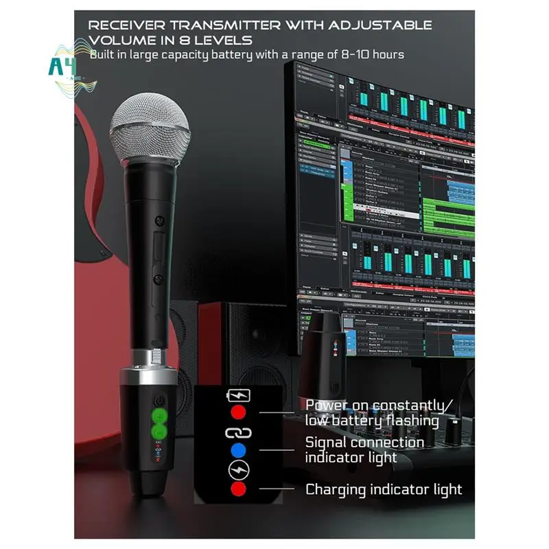 A40Z-New XLR Adapter System Wireless Microphone Transmitter Receiver For Dynamic Microphone Guitar Audio Mixer PA System
A40Z-New XLR Adapter System Wireless Microphone Transmitter Receiver For Dynamic Microphone Guitar Audio Mixer PA System