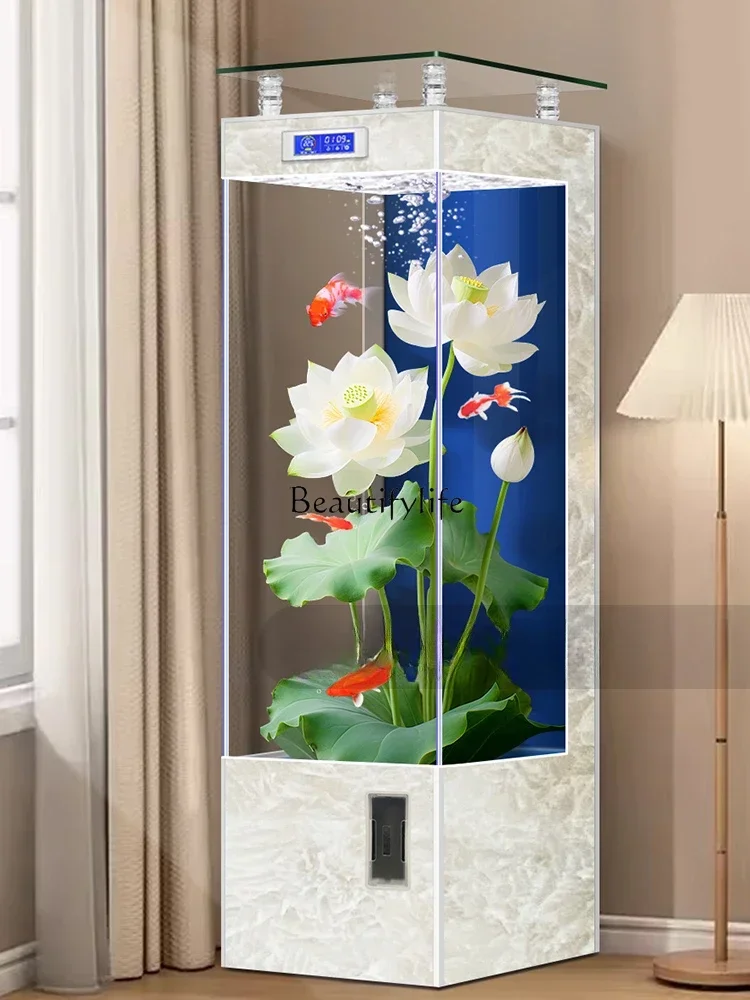 yj32 Jinjing ultra-white glass fish tank living room 2023 new household vertical floor smart aquarium
yj32 Jinjing ultra-white glass fish tank living room 2023 new household vertical floor smart aquarium