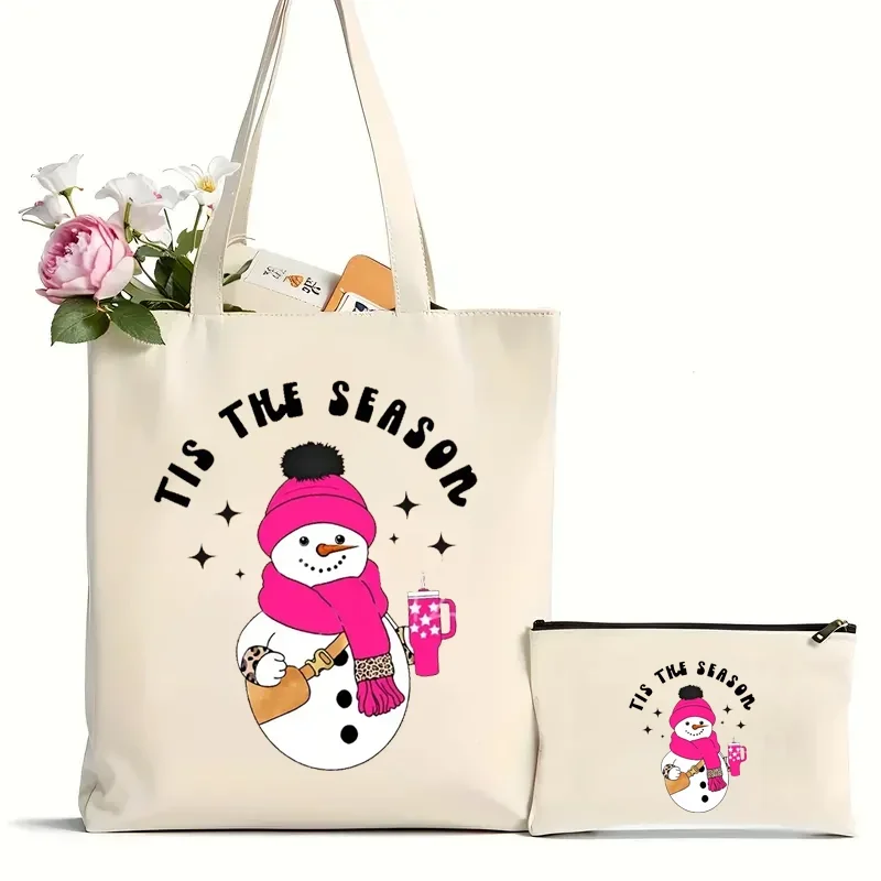 2Pcs Cute Snowman Print Tote Bag Casual Large Capacity Multi-purpose Shoulder Bag Shopping Bag Perfect Christmas Gift For Mom
2Pcs Cute Snowman Print Tote Bag Casual Large Capacity Multi-purpose Shoulder Bag Shopping Bag Perfect Christmas Gift For Mom