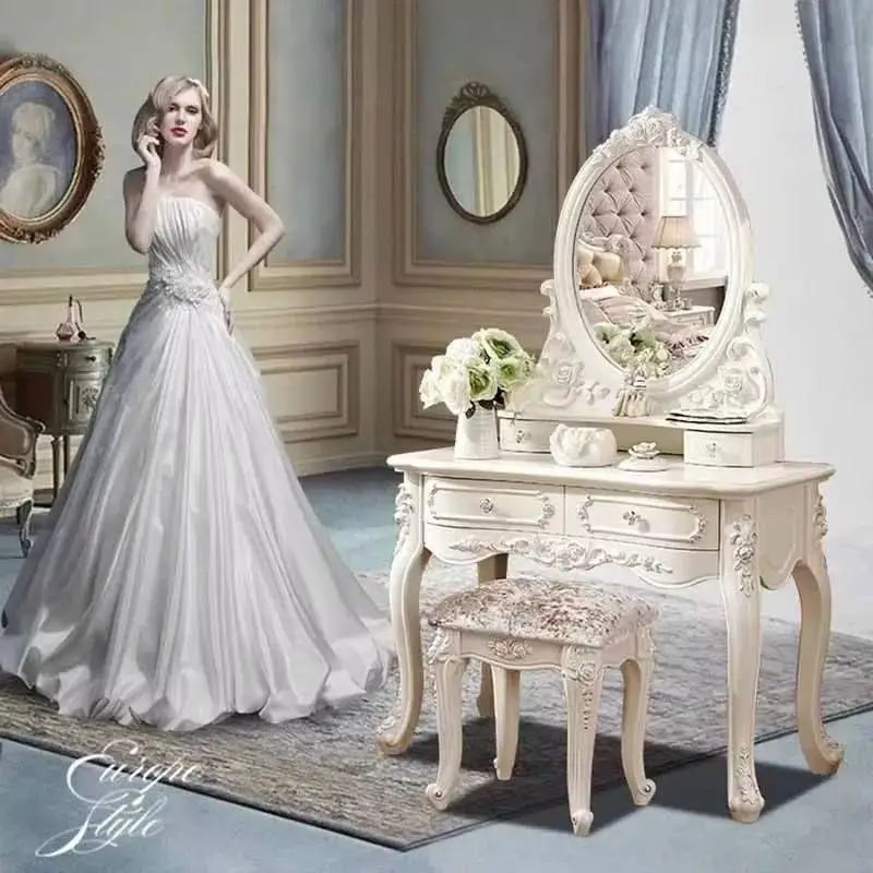 White Storage Wood Vanity Table Mirror Stool Organizer Bedroom Dresser Makeup Drawers Luxury Meuble Coiffeuse Home Furniture
White Storage Wood Vanity Table Mirror Stool Organizer Bedroom Dresser Makeup Drawers Luxury Meuble Coiffeuse Home Furniture