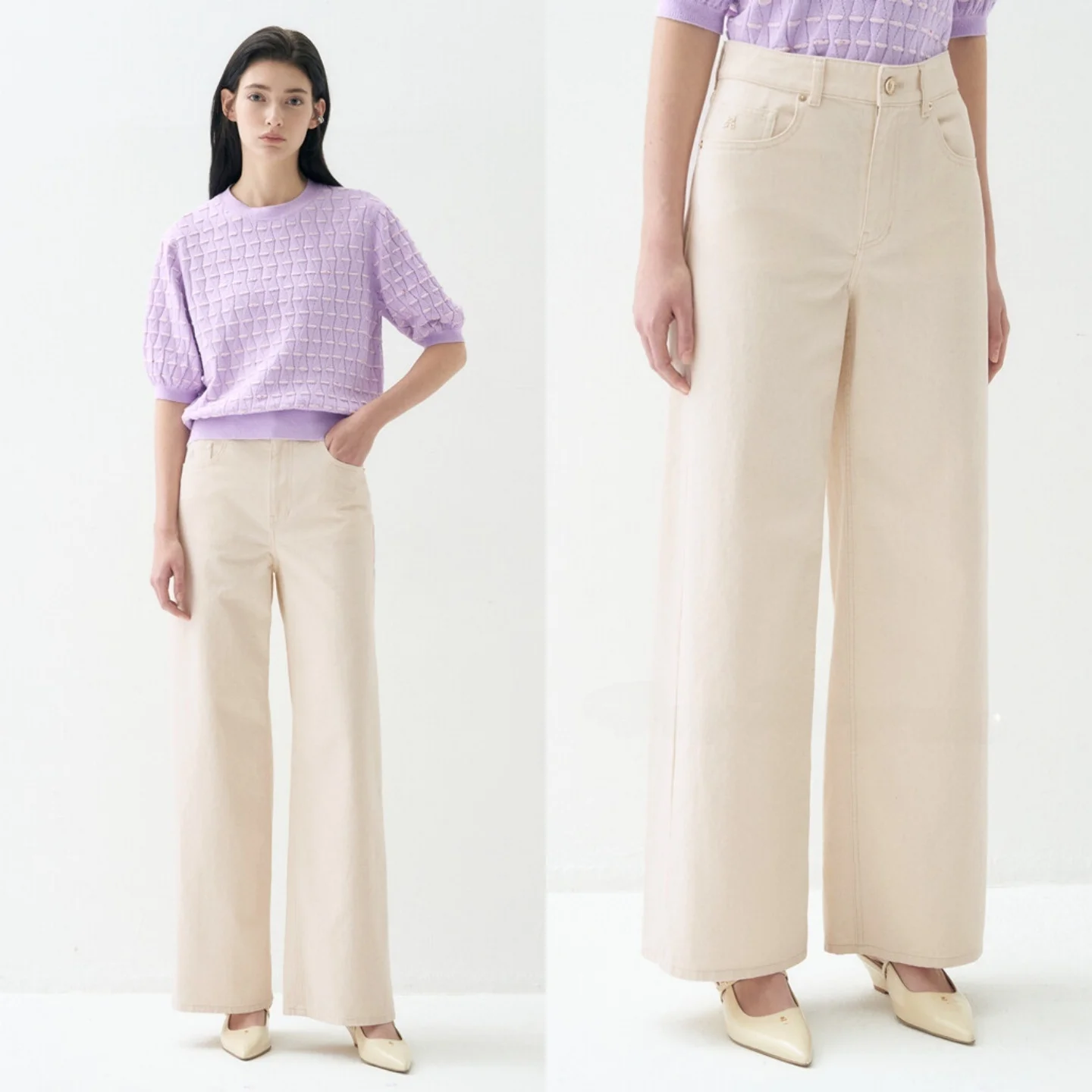 Korean Style Soft Cotton Denim Pants High Waist Wide Leg Casual Versatile Slimming Commuter Friendly Pure Color Ladies Jeans
Korean Style Soft Cotton Denim Pants High Waist Wide Leg Casual Versatile Slimming Commuter Friendly Pure Color Ladies Jeans