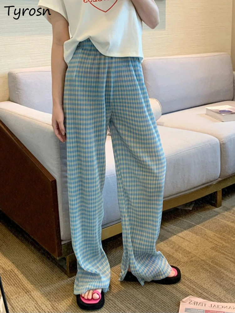 Pants Women Straight Plaid Design Fashion All-match Simple Leisure Folds Vintage Loose Summer Tender Sweet Korean Style Elegant
Pants Women Straight Plaid Design Fashion All-match Simple Leisure Folds Vintage Loose Summer Tender Sweet Korean Style Elegant