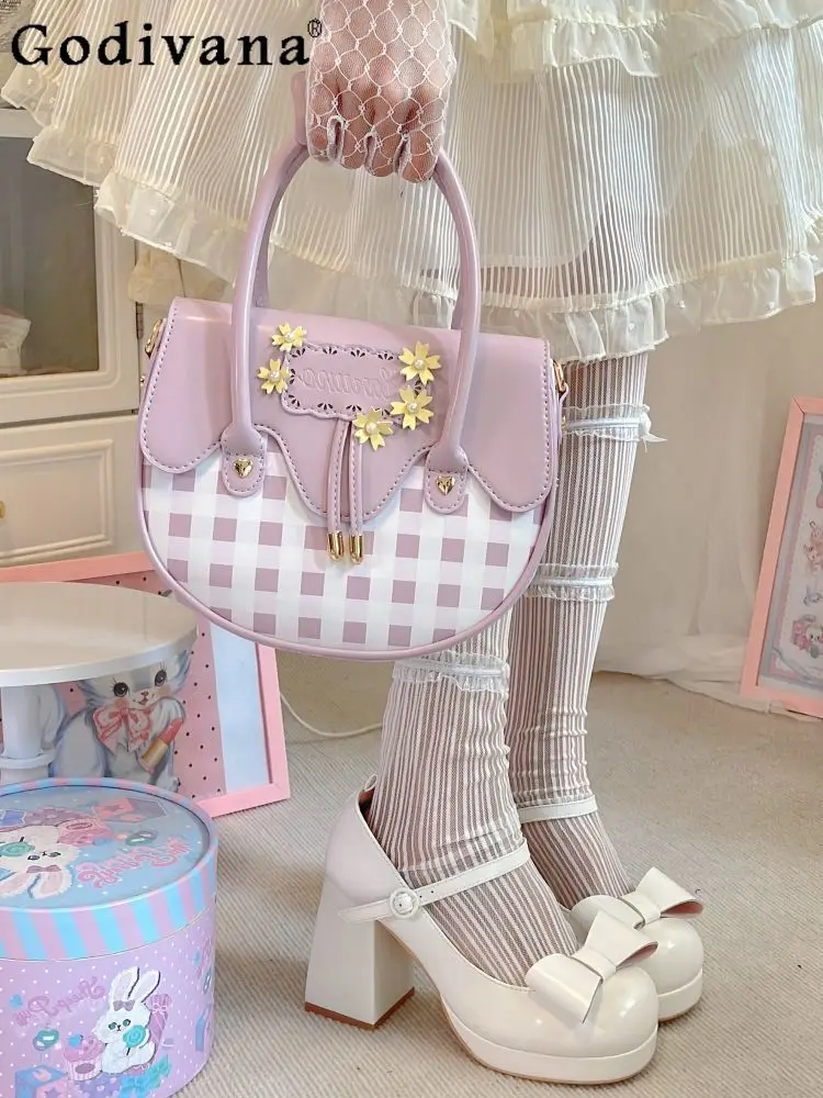 Original Japanese Small Capacity Lolita Ita-bag Sweet Lady Plaid Transparent Versatile Refreshing Daily Portable Messenger Bag
Original Japanese Small Capacity Lolita Ita-bag Sweet Lady Plaid Transparent Versatile Refreshing Daily Portable Messenger Bag