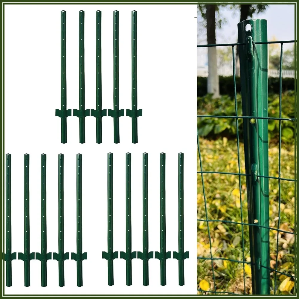 15 Pack 4ft Metal Fence Post Green for 36in Garden Wire Fence U-Channel Steel Stake
15 Pack 4ft Metal Fence Post Green for 36in Garden Wire Fence U-Channel Steel Stake