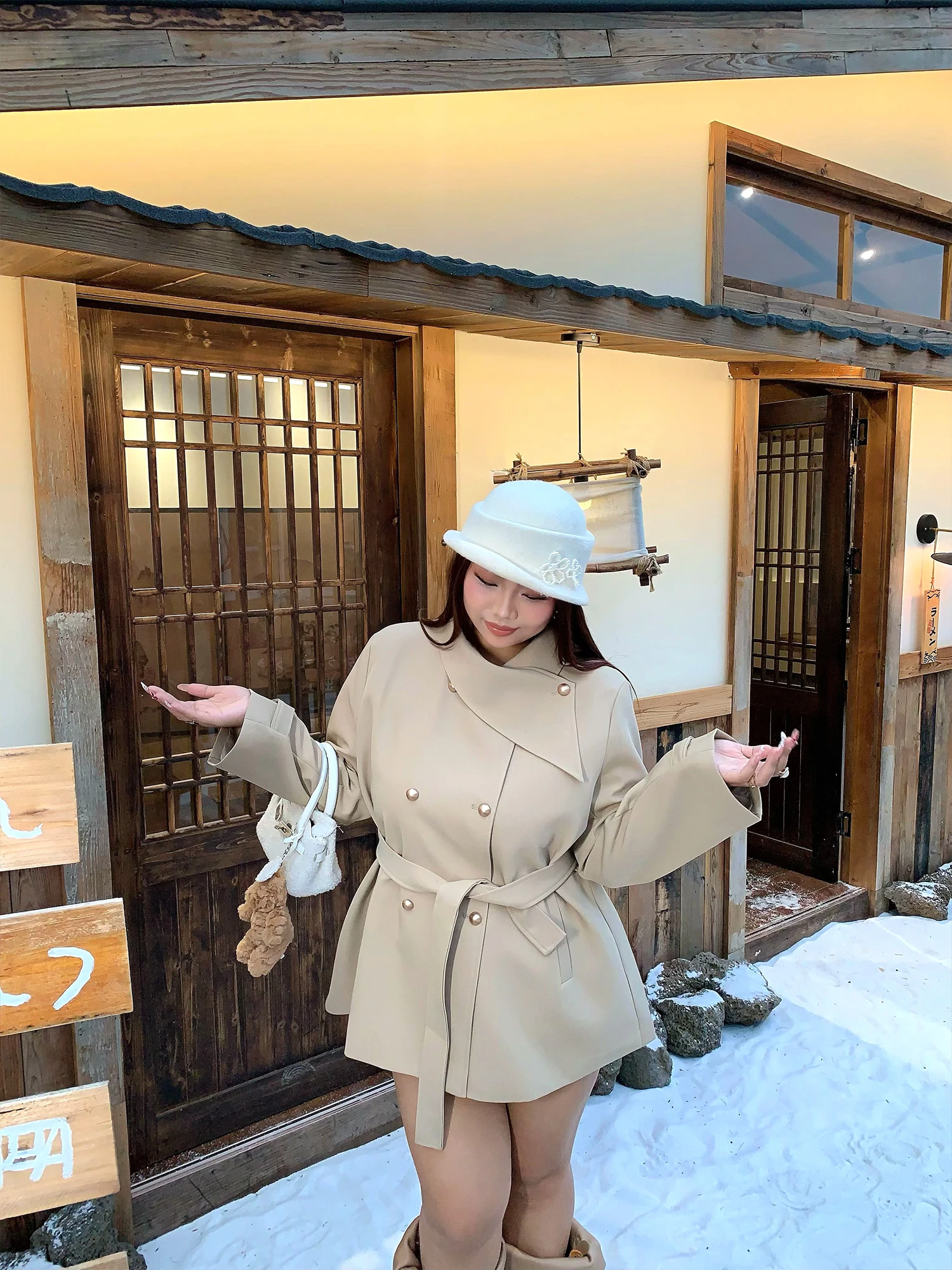 plus Size Faionable Slim Fit Coat for Women Autumn Winter Street Sle Cotton Blend Button Detail Belted Patchwork ket
plus Size Faionable Slim Fit Coat for Women Autumn Winter Street Sle Cotton Blend Button Detail Belted Patchwork ket