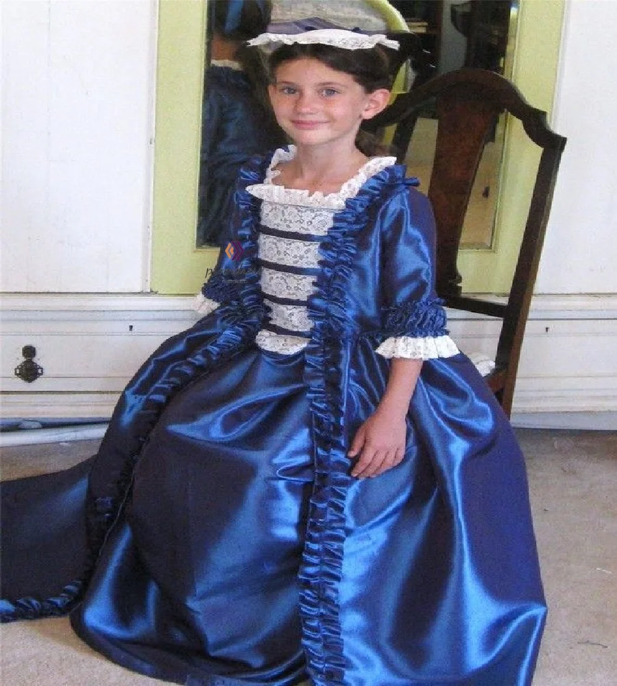 Blue Cosplay Rococo Flower Girls Dress Lace Victorian Duchess style Kids Dress 1860s Ruffles Civil War Birthday PartyCustomized
Blue Cosplay Rococo Flower Girls Dress Lace Victorian Duchess style Kids Dress 1860s Ruffles Civil War Birthday PartyCustomized