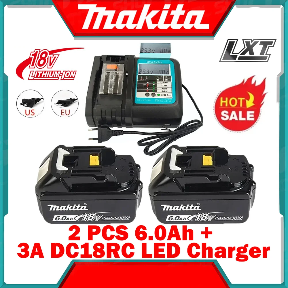 Makita 18V Battery 6AH Li-ion Replacement LXT BL1860B BL1860 BL1850 BL1830 DHP482RFX9 BL1815 LXT400 for Cordless Drills
Makita 18V Battery 6AH Li-ion Replacement LXT BL1860B BL1860 BL1850 BL1830 DHP482RFX9 BL1815 LXT400 for Cordless Drills