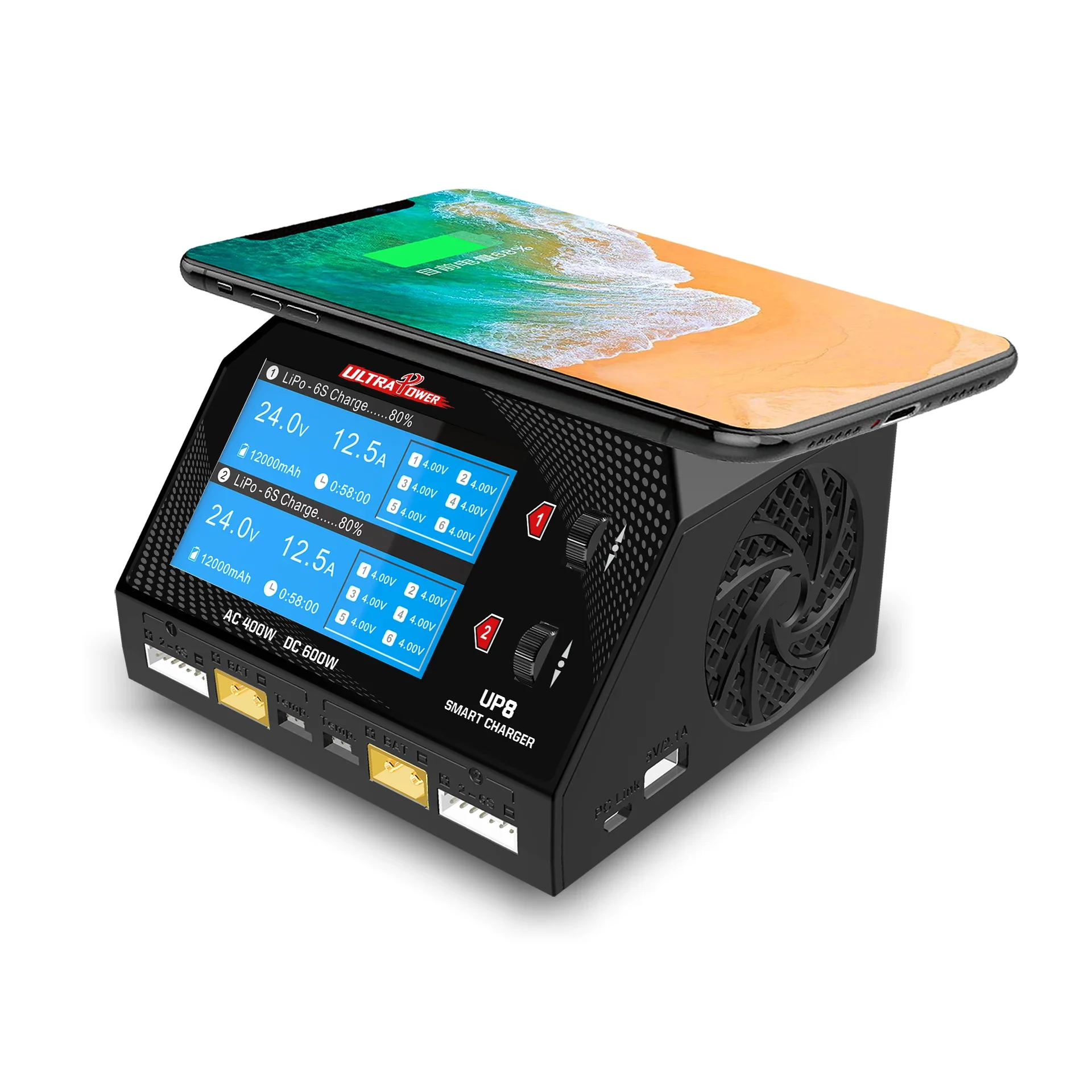 ULTRA POWER UP8 600 Вт, 16 А Интеллектуальное двухканальное зарядное устройство переменного/постоянного тока
ULTRA POWER UP8 600 Вт, 16 А Интеллектуальное двухканальное зарядное устройство переменного/постоянного тока