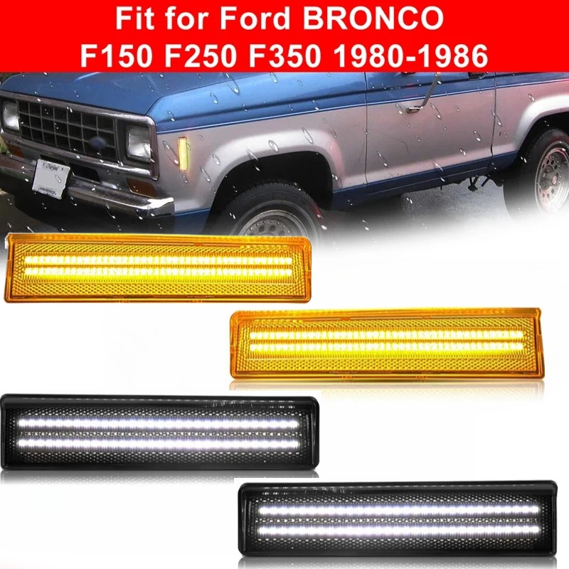 2Pcs/set Car Front Amber/White LED Side Marker Lights For Ford BRONCO F150 F250 F350 1980-1986
2Pcs/set Car Front Amber/White LED Side Marker Lights For Ford BRONCO F150 F250 F350 1980-1986