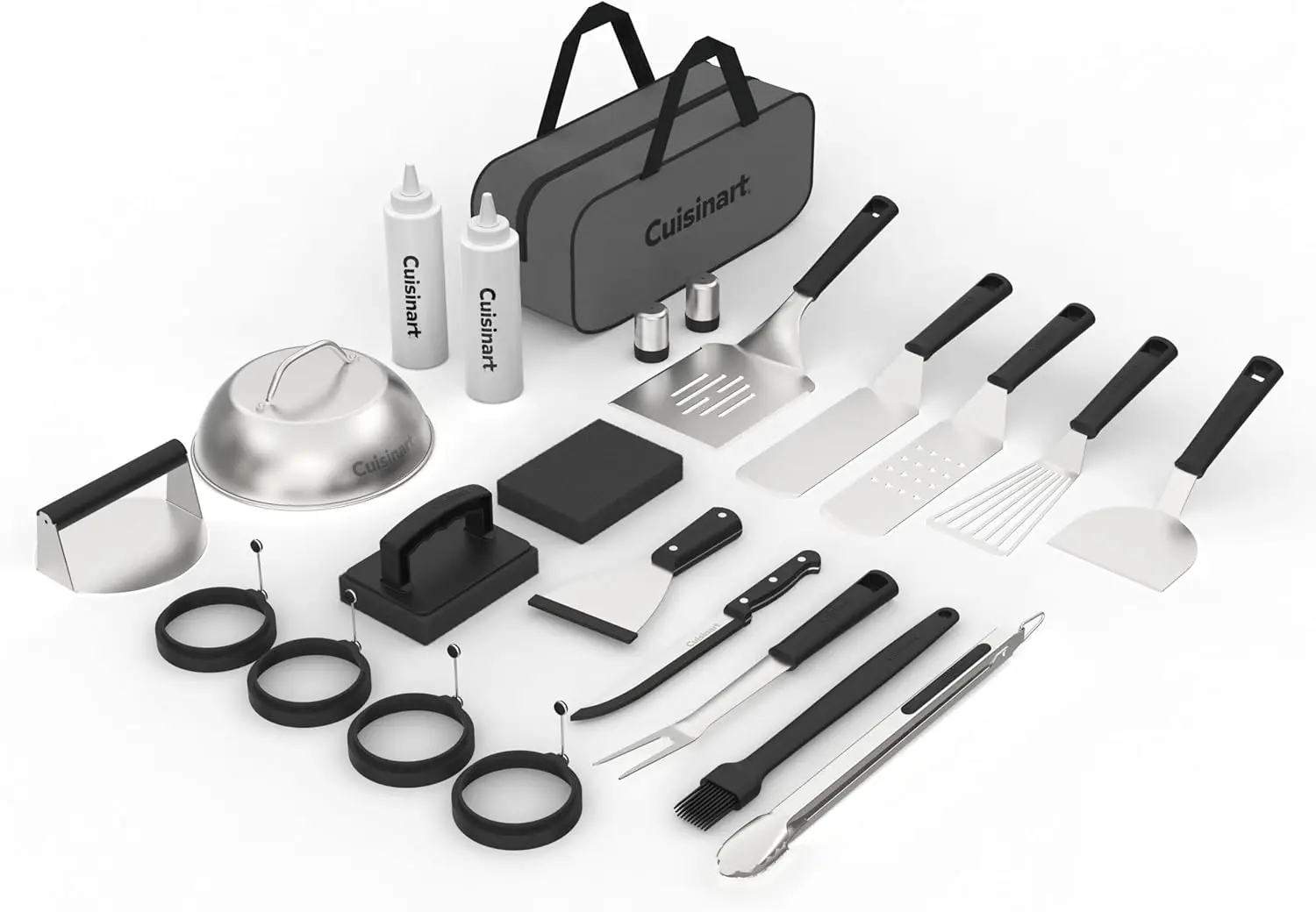 24-Piece Griddle Tool Set with Storage Tote, Stainless Steel Grill Accessories for BBQ, Camping & Tailgates
24-Piece Griddle Tool Set with Storage Tote, Stainless Steel Grill Accessories for BBQ, Camping & Tailgates