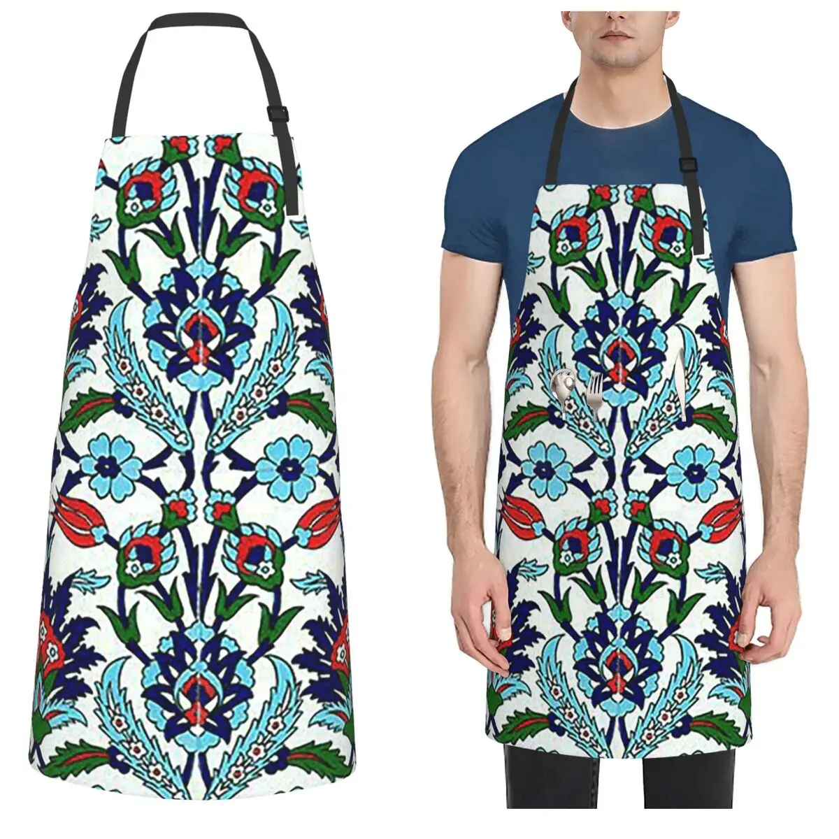 Turkish Iznik Floral Aprons Chef Cooking Baking Tablier Waterproof Bib Kitchen Cleaning Pinafore for Women Men Painting
Turkish Iznik Floral Aprons Chef Cooking Baking Tablier Waterproof Bib Kitchen Cleaning Pinafore for Women Men Painting