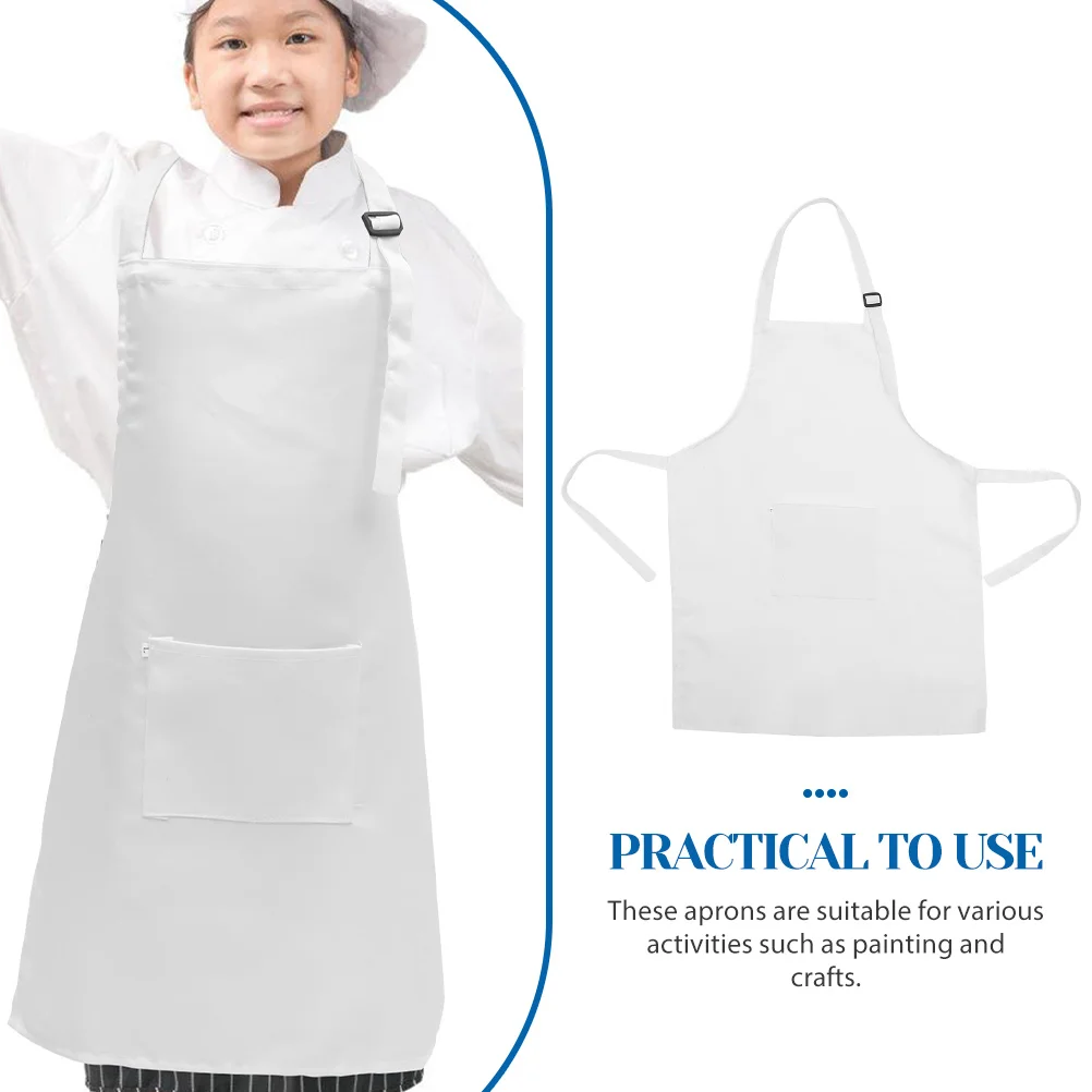 5Pcs Adjustable Childrens Aprons White Simple Durable Painting Crafts Reusable Washable Polyester Apron
5Pcs Adjustable Childrens Aprons White Simple Durable Painting Crafts Reusable Washable Polyester Apron
