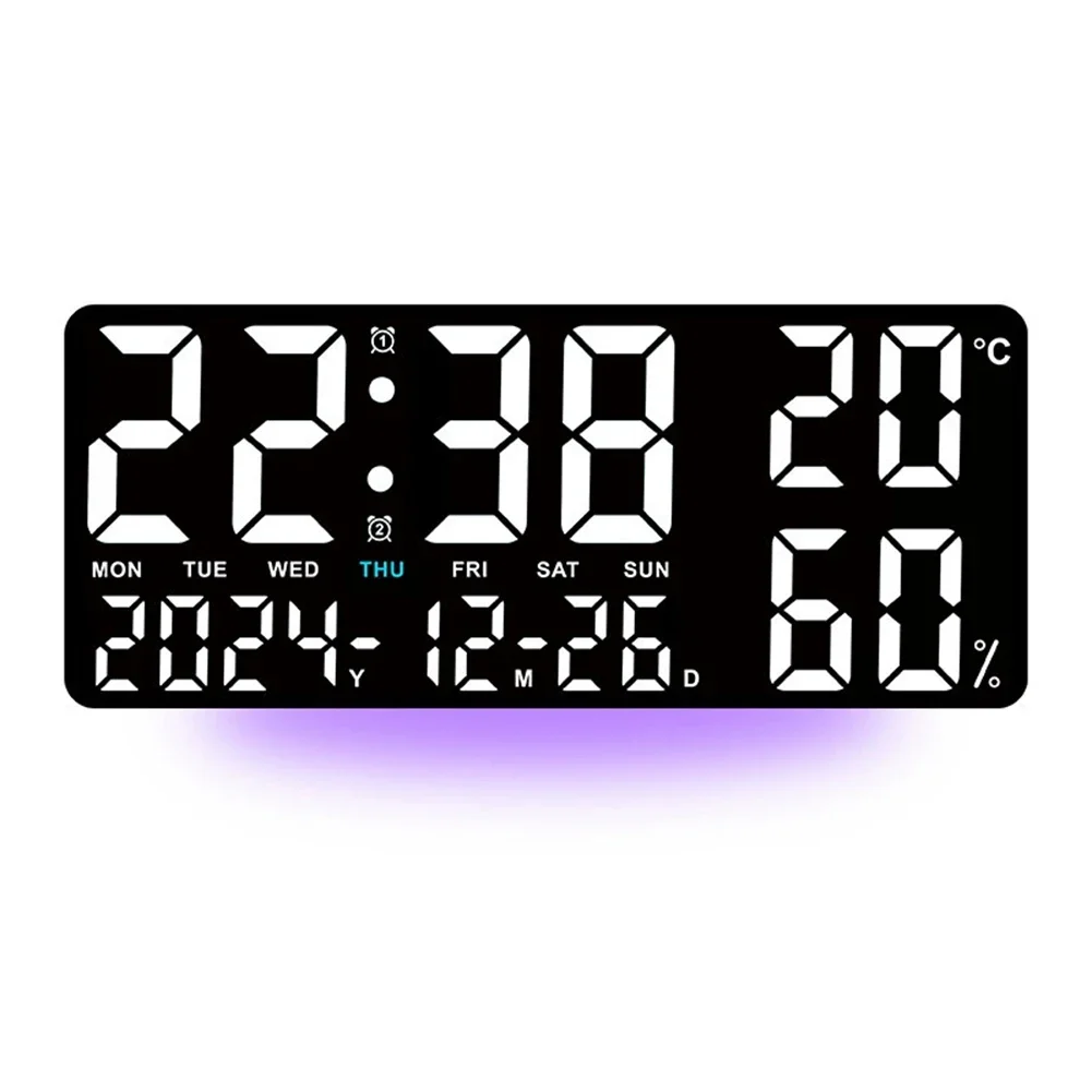 35*2.8*15cm LED Digital Wall Clock Digital Calendar Dual Alarms Humidity Monitoring Temperature Monitoring For Bedroom
35*2.8*15cm LED Digital Wall Clock Digital Calendar Dual Alarms Humidity Monitoring Temperature Monitoring For Bedroom