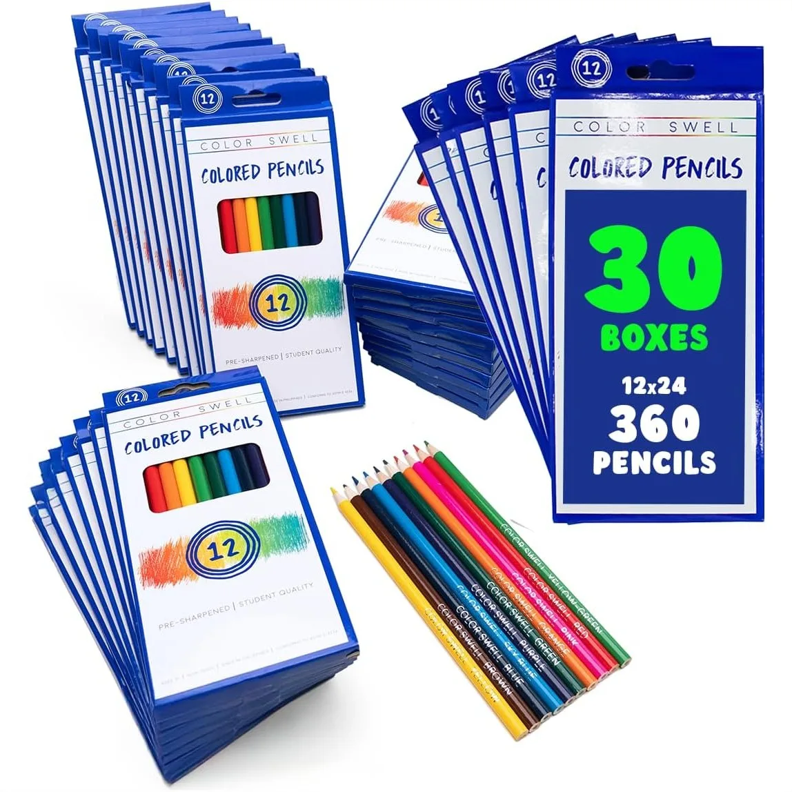 Bulk Colored Pencils 30 Sets 360 Pre-Sharpened Assorted Vibrant Colors For Kids Teachers Classroom Supplies
Bulk Colored Pencils 30 Sets 360 Pre-Sharpened Assorted Vibrant Colors For Kids Teachers Classroom Supplies