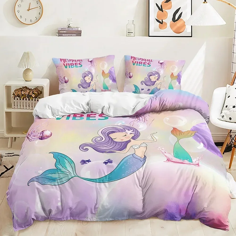 Cartoon Mermaid Bedding Set 3D Fashion Duvet Cover Sets Twin Full Queen King Size with Pillowcase for Kids Girls Gift Bed Linen
Cartoon Mermaid Bedding Set 3D Fashion Duvet Cover Sets Twin Full Queen King Size with Pillowcase for Kids Girls Gift Bed Linen