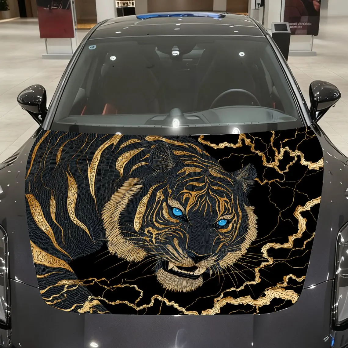 Golden Lightning Blue Eye Tiger Car Hood Vinyl Wraps, PVC Waterproof Car Bonnet Decals, Self-Adhesive Scratch-Resistant Stickers
Golden Lightning Blue Eye Tiger Car Hood Vinyl Wraps, PVC Waterproof Car Bonnet Decals, Self-Adhesive Scratch-Resistant Stickers