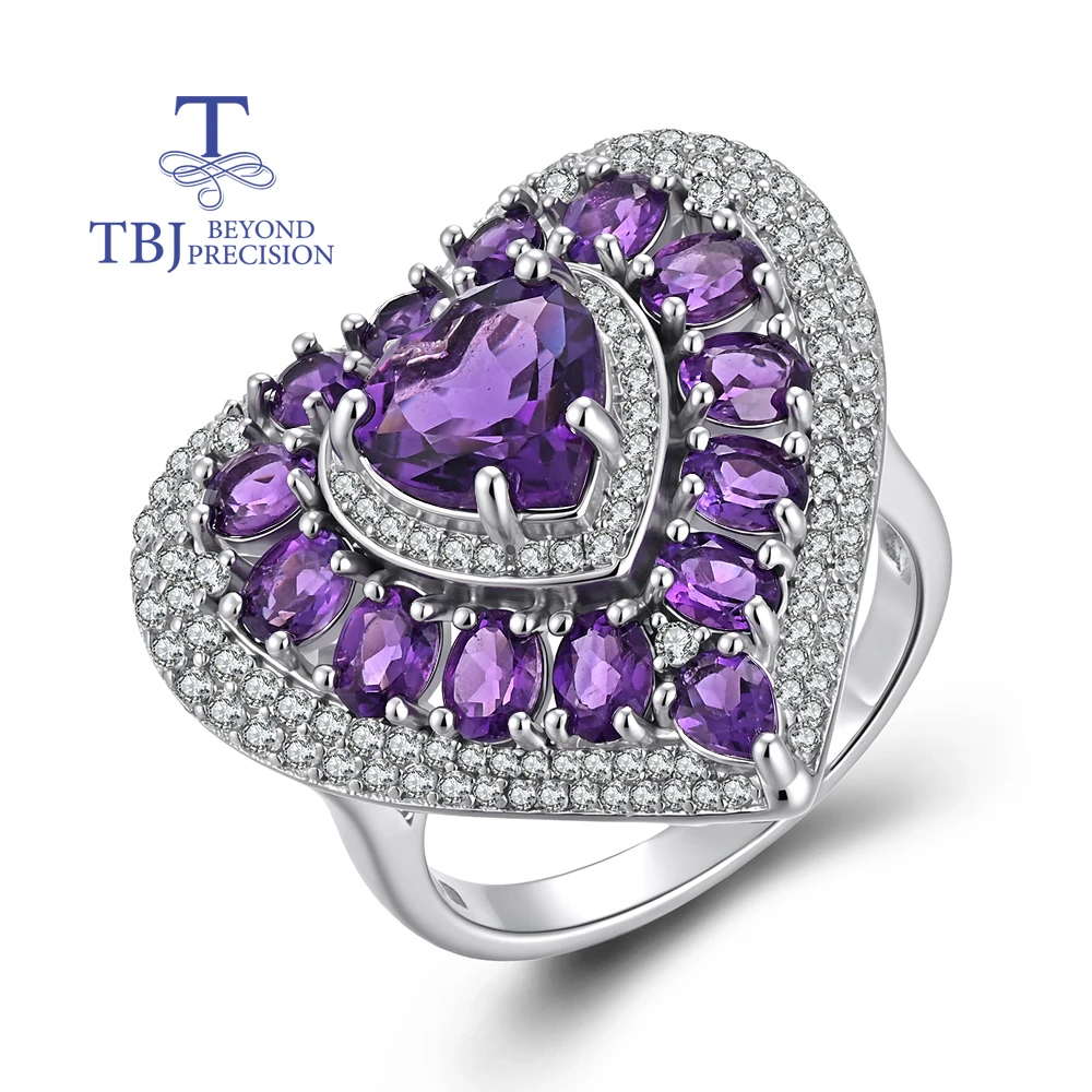 Romantic Heart Ring 925 Sterling Silver Natural Amethyst February Birthstone Women's Fine Jewelry Gemstone for Banquet Wear
Romantic Heart Ring 925 Sterling Silver Natural Amethyst February Birthstone Women's Fine Jewelry Gemstone for Banquet Wear