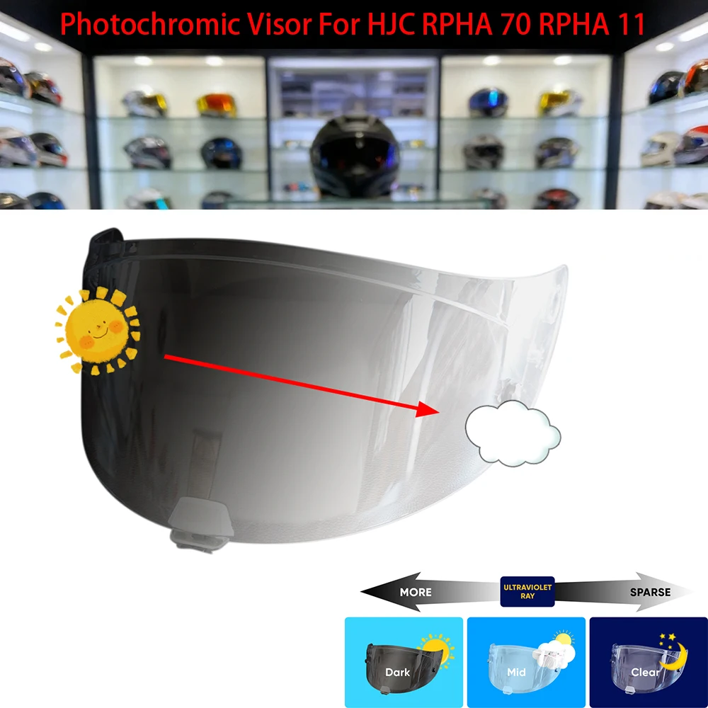 Photochromic Visor For HJC RPHA 70 RPHA 11 Motorcycle Helmet Uv Protection Lens Resistant Photochromic Visor
Photochromic Visor For HJC RPHA 70 RPHA 11 Motorcycle Helmet Uv Protection Lens Resistant Photochromic Visor
