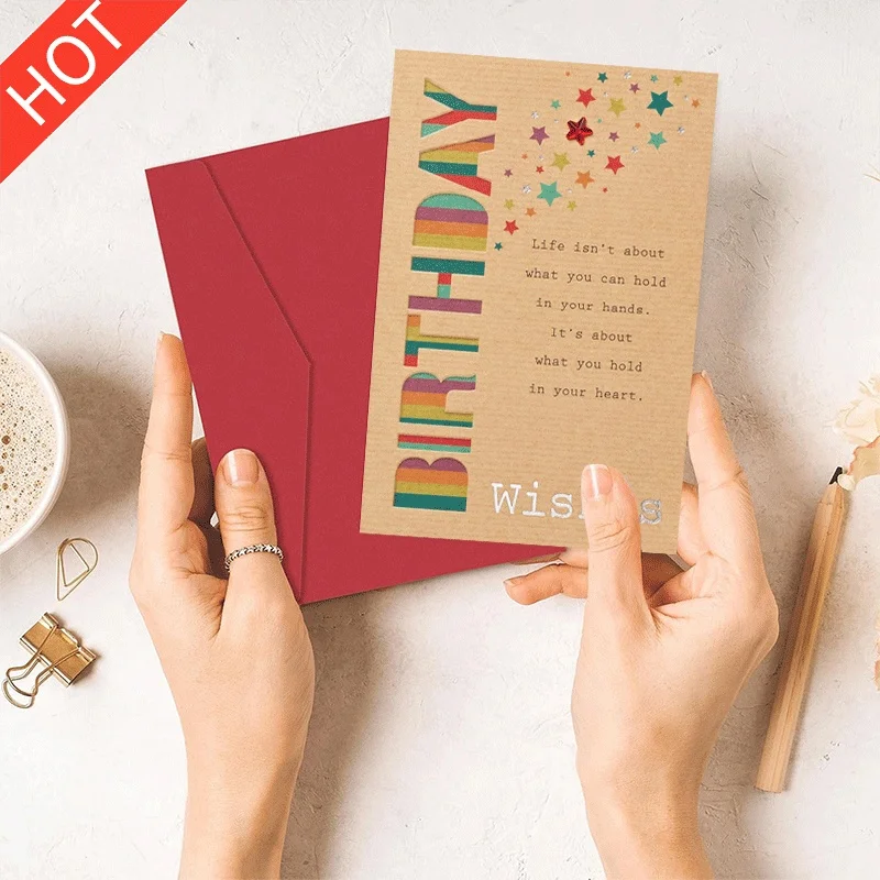 Birthday Wishes Greeting Card, Heartfelt Quote Design Birthday Card for Friends Family, Kraft Paper Birthday Greeting Card
Birthday Wishes Greeting Card, Heartfelt Quote Design Birthday Card for Friends Family, Kraft Paper Birthday Greeting Card