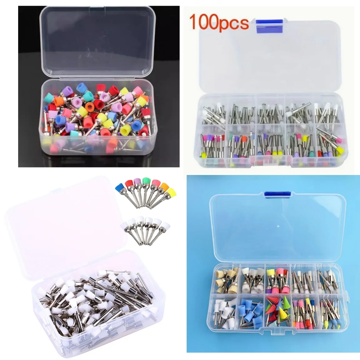 100pcs/Box Dental Prophy Brushes/Cups Polishing Polisher Disposable Latch type Mixed color Used for stain removal and polish
100pcs/Box Dental Prophy Brushes/Cups Polishing Polisher Disposable Latch type Mixed color Used for stain removal and polish