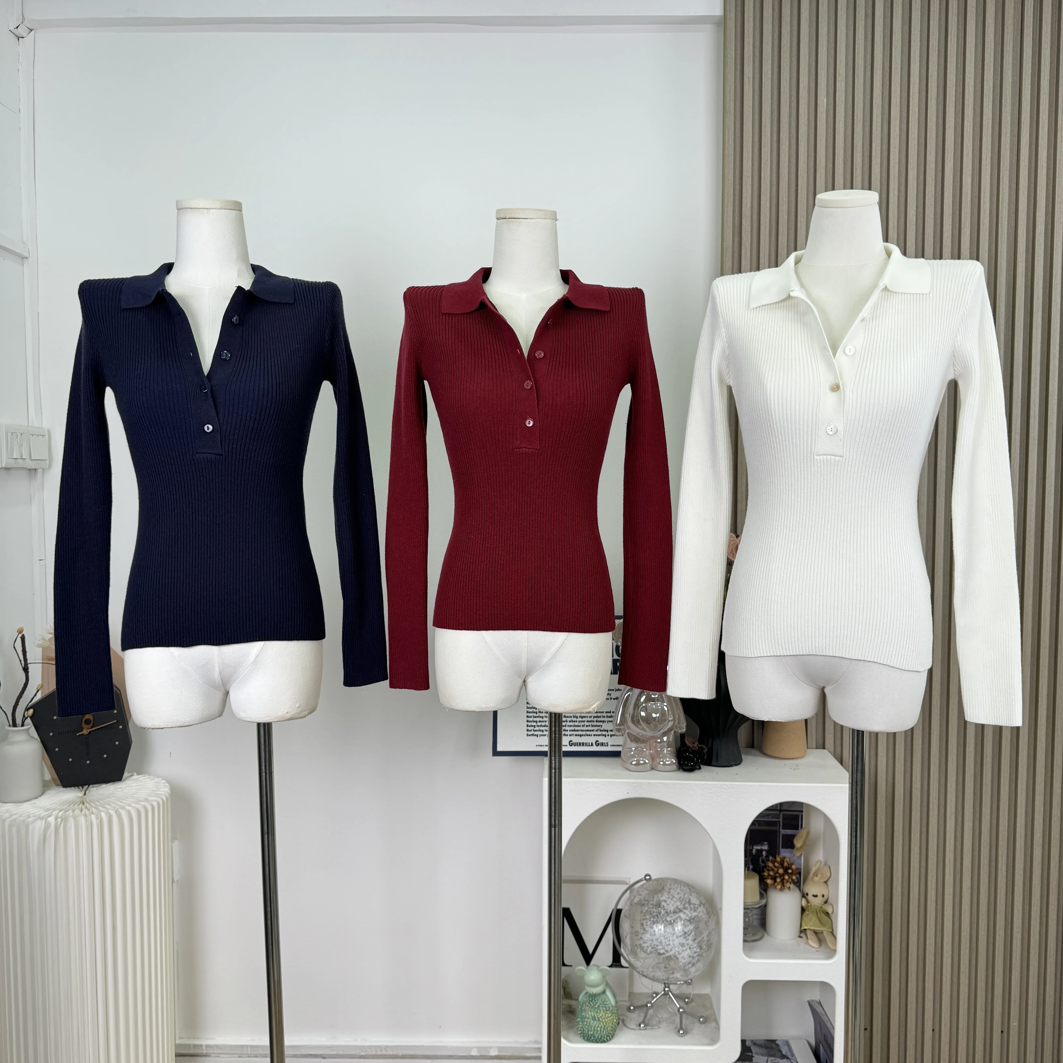 Korean Style Long Sleeve Polo Neck Knitted Wool Sweater Women's Slim Fit Pullover Base Shirt Outerwear Inner Match Tops F385
Korean Style Long Sleeve Polo Neck Knitted Wool Sweater Women's Slim Fit Pullover Base Shirt Outerwear Inner Match Tops F385