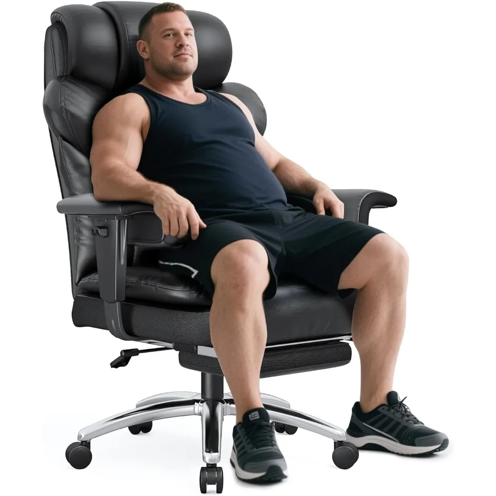 Big and Tall Office Chair 400lbs - High Back Leather Executive Office Chair with Foot Rest & Lumbar Support, Ergonomic Reclining
Big and Tall Office Chair 400lbs - High Back Leather Executive Office Chair with Foot Rest & Lumbar Support, Ergonomic Reclining