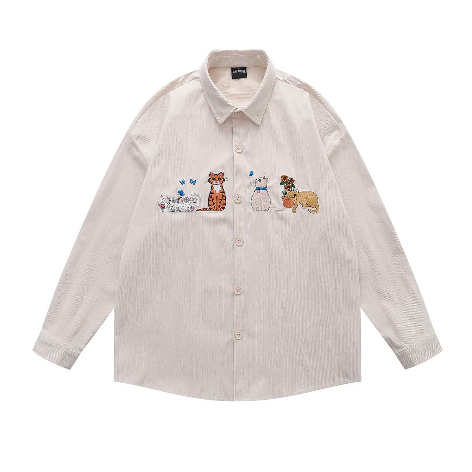 Вельветовая рубашка с длинными рукавами в стиле хип-хоп с милой кошкой и вышивкой для мужчин, осенняя свободная универсальная классическая рубашка на пуговицах Y2K, уличная одежда
Вельветовая рубашка с длинными рукавами в стиле хип-хоп с милой кошкой и вышивкой для мужчин, осенняя свободная универсальная классическая рубашка на пуговицах Y2K, уличная одежда