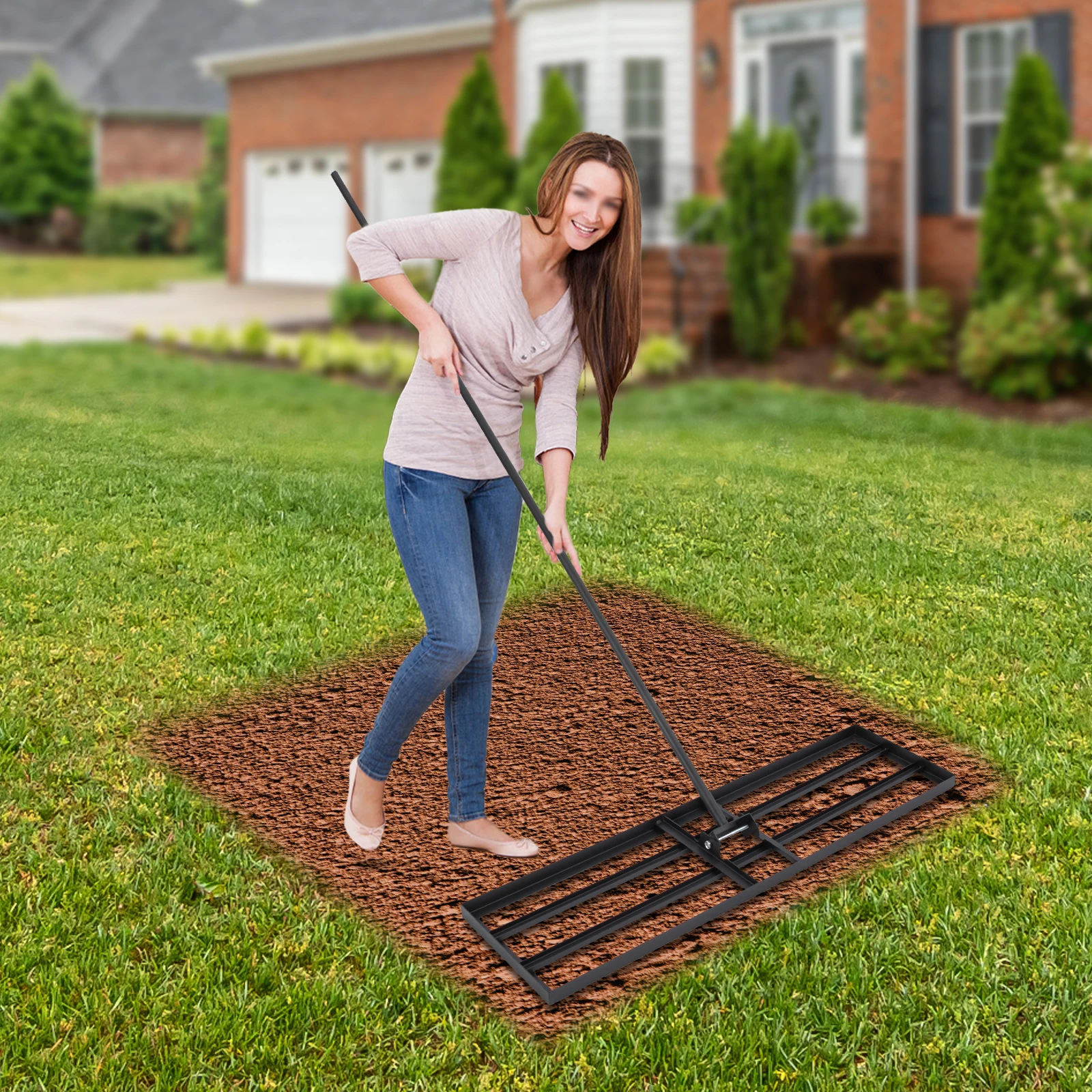 Green/Black Lawn Leveling Rake 180° Rotatable Lawn Leveler Tool Grid Steel Rake Head Lawn Leveling Rake for Yard Garden
Green/Black Lawn Leveling Rake 180° Rotatable Lawn Leveler Tool Grid Steel Rake Head Lawn Leveling Rake for Yard Garden