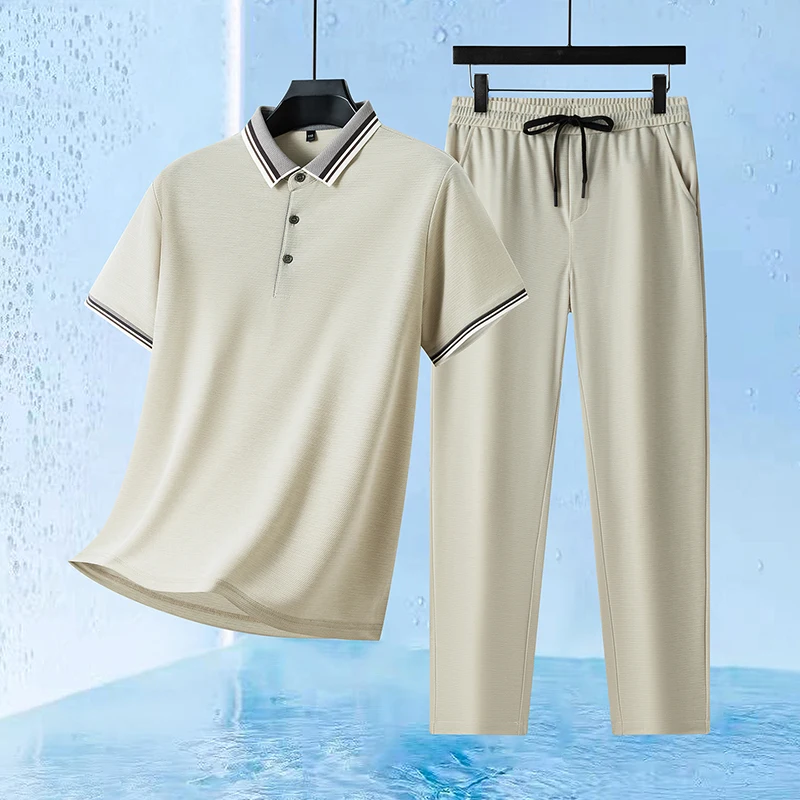 2026 Summer New Short-sleeved T-shirt For Men's Suit Business Ice Silk Cool Breathable Casual Loose Two-piece Suit Trousers Set
2026 Summer New Short-sleeved T-shirt For Men's Suit Business Ice Silk Cool Breathable Casual Loose Two-piece Suit Trousers Set