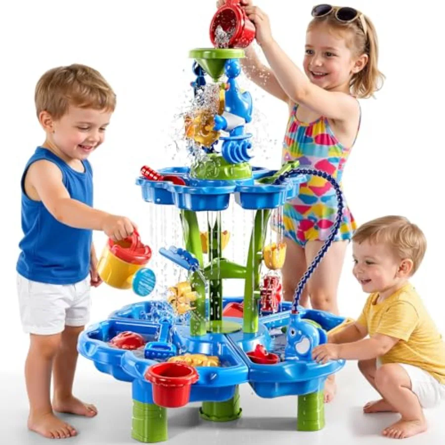 2-Tier Auto Water Table with Pump for Outdoor Beach Backyard Sensory Play, Blue Plastic, Easy-Drain Design
2-Tier Auto Water Table with Pump for Outdoor Beach Backyard Sensory Play, Blue Plastic, Easy-Drain Design