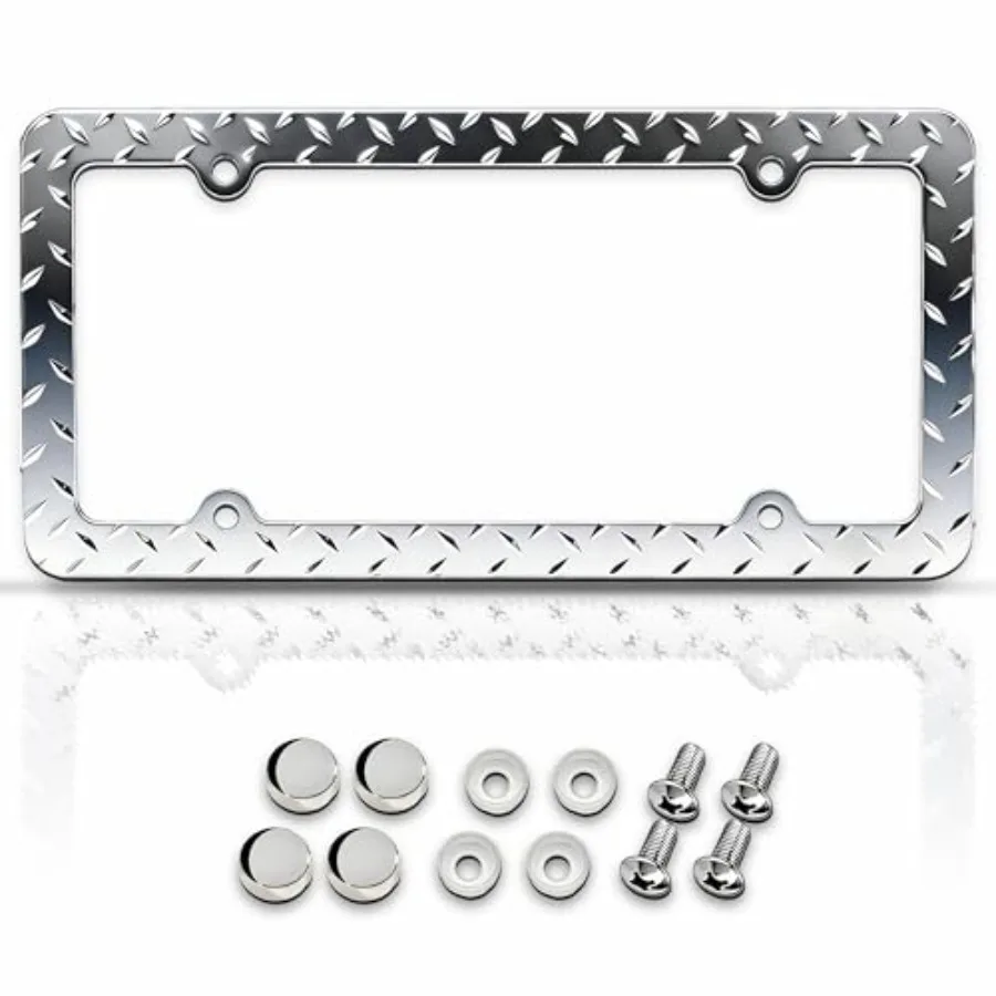 Premium 3D Metal Diamond License Plate Frame for Men and Women with Screw Caps, Street Legal Universal Fit for Cars and Trucks,
Premium 3D Metal Diamond License Plate Frame for Men and Women with Screw Caps, Street Legal Universal Fit for Cars and Trucks,