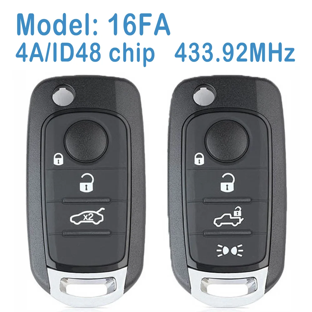 Model: 16FA Auto Smart Remote 3/4 Buttons FSK 433.92MHz 4A/48 Chip Replace Car Key For Fiat 500X Egea Tipo 2016-2018
Model: 16FA Auto Smart Remote 3/4 Buttons FSK 433.92MHz 4A/48 Chip Replace Car Key For Fiat 500X Egea Tipo 2016-2018