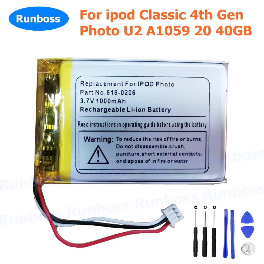 Литий-ионный аккумулятор емкостью 1000 мАч 616-0206 616-0183, замена для iPod Classic 4-го поколения/фото U2 A1059 20, аккумулятор 40 ГБ
Литий-ионный аккумулятор емкостью 1000 мАч 616-0206 616-0183, замена для iPod Classic 4-го поколения/фото U2 A1059 20, аккумулятор 40 ГБ
