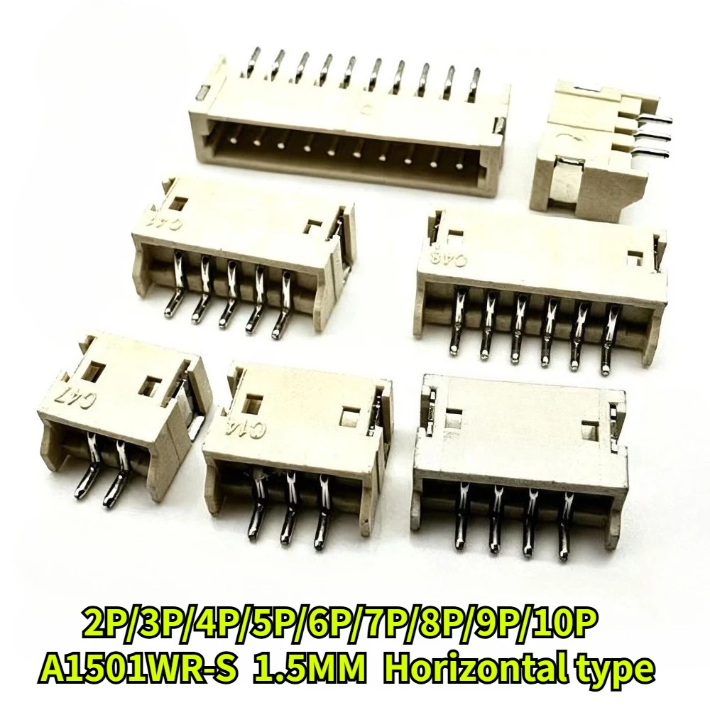 50/100Pcs A1501WR-S 1.5mm Pitch Horizontal Type 2P/3P/4P/5P/6P/7P/8P/9P/10P Horizontal Paste Pin Holder Needle Socke Connector
50/100Pcs A1501WR-S 1.5mm Pitch Horizontal Type 2P/3P/4P/5P/6P/7P/8P/9P/10P Horizontal Paste Pin Holder Needle Socke Connector