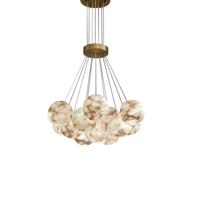 Rich Texture/White Marble Balls Chandelier Luxury Led Stone Hanging Lamp High-end Chandeliers for Villa Duplex Room Decoration
Rich Texture/White Marble Balls Chandelier Luxury Led Stone Hanging Lamp High-end Chandeliers for Villa Duplex Room Decoration