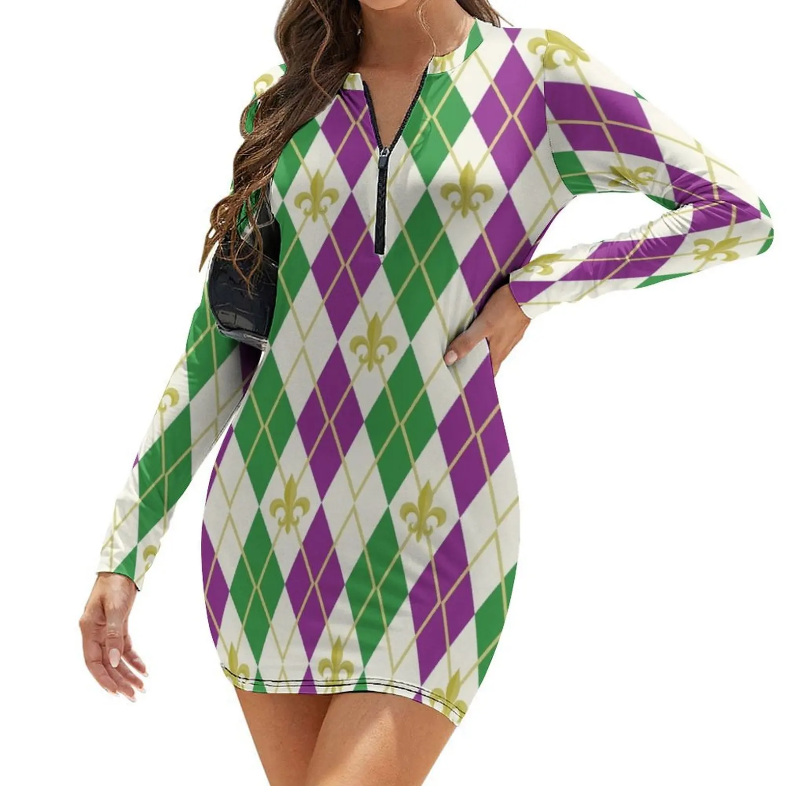 Mardi Gras Argyle Long-Sleeve Bodycon Dress summer woman dress 2024 Clothing luxury dresses
Mardi Gras Argyle Long-Sleeve Bodycon Dress summer woman dress 2024 Clothing luxury dresses