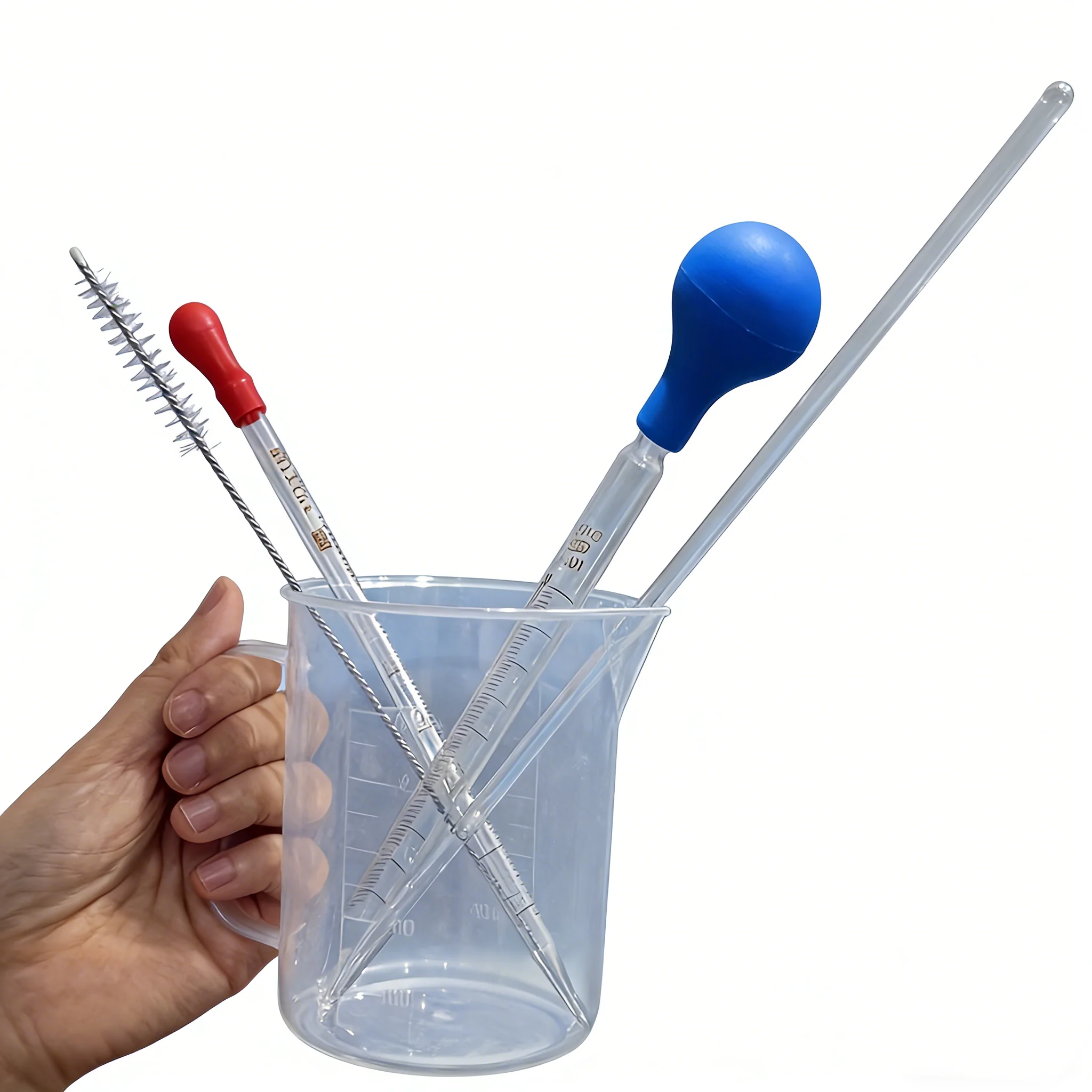 Thick glass graduated dropper pipettes, liquid pipettes, glass stirring rods, 500ml measuring cup set, beginner kit
Thick glass graduated dropper pipettes, liquid pipettes, glass stirring rods, 500ml measuring cup set, beginner kit