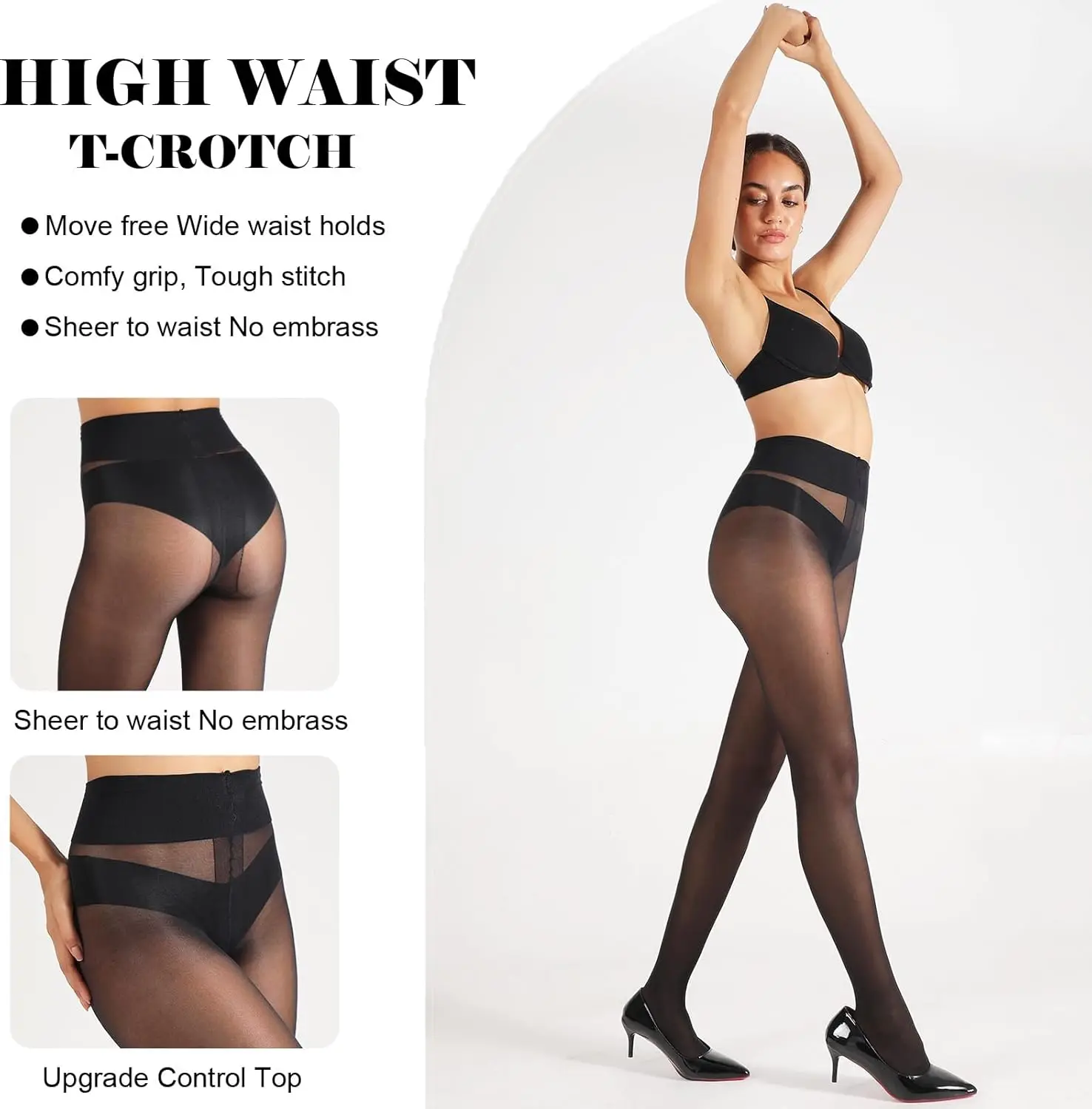 Черные колготки с высокой талией и Т-образным вырезом, 20D, с утягивающим эффектом, 1 пара
Черные колготки с высокой талией и Т-образным вырезом, 20D, с утягивающим эффектом, 1 пара