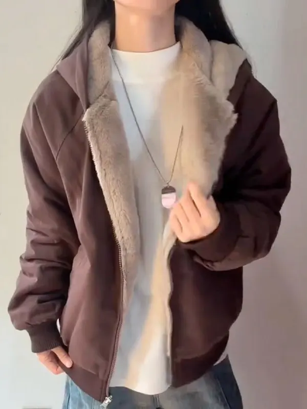 Men's Winter Thiened Lamb Fur Hooded Cotton Jaet Warm Retro American Sle Coat Stand Fit Casual Long Sve Pure Color
Men's Winter Thiened Lamb Fur Hooded Cotton Jaet Warm Retro American Sle Coat Stand Fit Casual Long Sve Pure Color