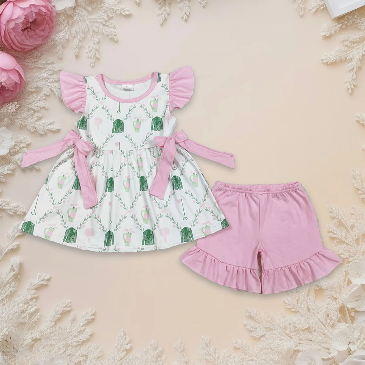 Fashion Cute Kids Clothes Baby Girl Flowers Golf Plaid Bows Tunic Top Ruffle Shorts Set Comfortable Outfit Toddler Clothing
Fashion Cute Kids Clothes Baby Girl Flowers Golf Plaid Bows Tunic Top Ruffle Shorts Set Comfortable Outfit Toddler Clothing