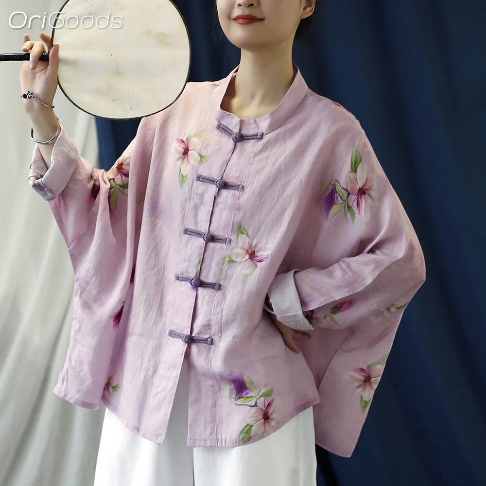 OriGoods Batwing Sleeve Shirt Women Pink Flower Print Oversized Summer Shirt 2025 Chinese Japanese Style Ramie Thin Blouse X053
OriGoods Batwing Sleeve Shirt Women Pink Flower Print Oversized Summer Shirt 2025 Chinese Japanese Style Ramie Thin Blouse X053