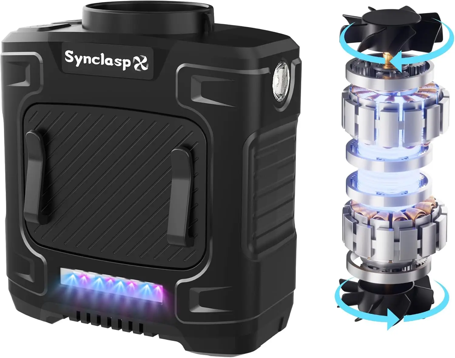 Dual Motor Belt Fan, 12000mAh Rechargeable, 75ft/s Turbo Airflow, 5-Speed, Up to 24H Runtime with LED Lights for Outdoor Work
Dual Motor Belt Fan, 12000mAh Rechargeable, 75ft/s Turbo Airflow, 5-Speed, Up to 24H Runtime with LED Lights for Outdoor Work