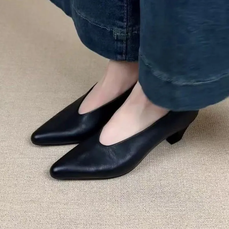 Women's Pointed Toe Chunky Heel Pumps French Retro Low Cut Dress Shoes for Office Comfortable Versatile Dress Shoes
Women's Pointed Toe Chunky Heel Pumps French Retro Low Cut Dress Shoes for Office Comfortable Versatile Dress Shoes